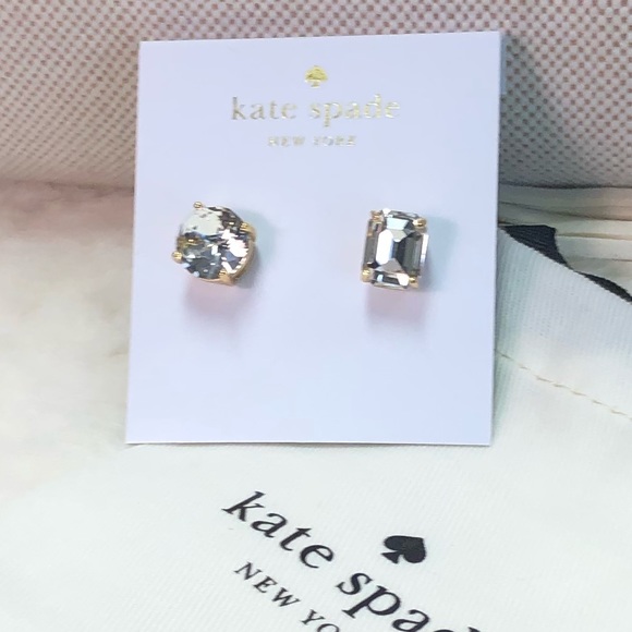 NWT KATE SPADE MISMATCHED FACETED STUD EARRINGS - Picture 7 of 8